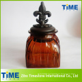 Square Shape Colorful Glass Jar with Lid